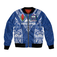 Custom Samoa Pacific Rugby 2024 Bomber Jacket Polynesian Pacific Tribal Pattern LT03 Unisex Blue - Polynesian Pride