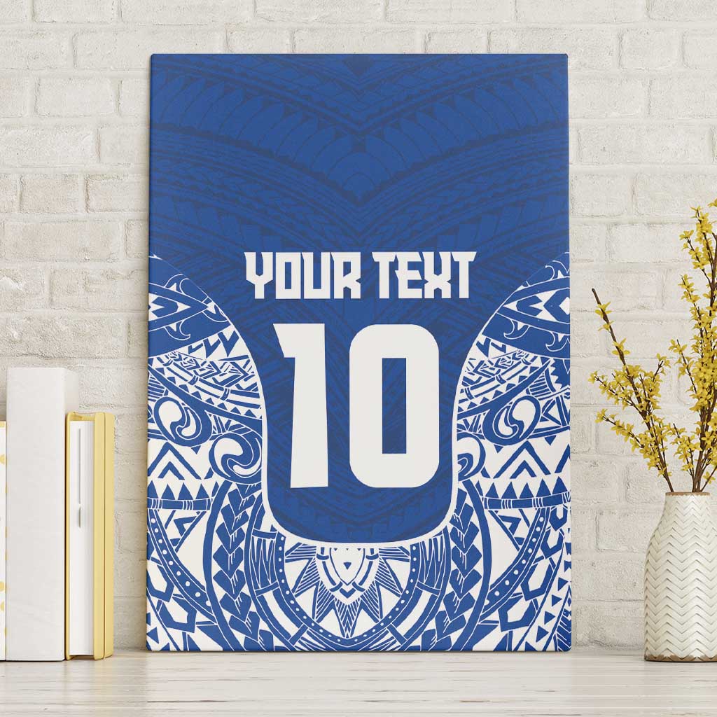 Custom Samoa Pacific Rugby 2024 Canvas Wall Art Polynesian Pacific Tribal Pattern LT03 Without Frame Blue - Polynesian Pride