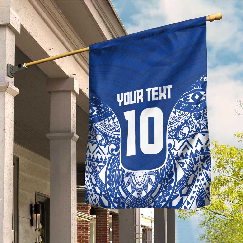 Custom Samoa Pacific Rugby 2024 Garden Flag Polynesian Pacific Tribal Pattern LT03 House Flag Blue - Polynesian Pride