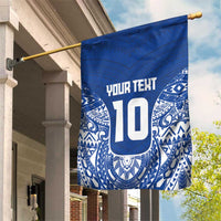Custom Samoa Pacific Rugby 2024 Garden Flag Polynesian Pacific Tribal Pattern LT03 House Flag Blue - Polynesian Pride