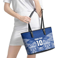 Custom Samoa Pacific Rugby 2024 Leather Tote Bag Polynesian Pacific Tribal Pattern LT03 - Polynesian Pride