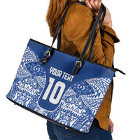 Custom Samoa Pacific Rugby 2024 Leather Tote Bag Polynesian Pacific Tribal Pattern LT03 - Polynesian Pride