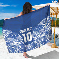 Custom Samoa Pacific Rugby 2024 Sarong Polynesian Pacific Tribal Pattern LT03 One Size 44 x 66 inches Blue - Polynesian Pride
