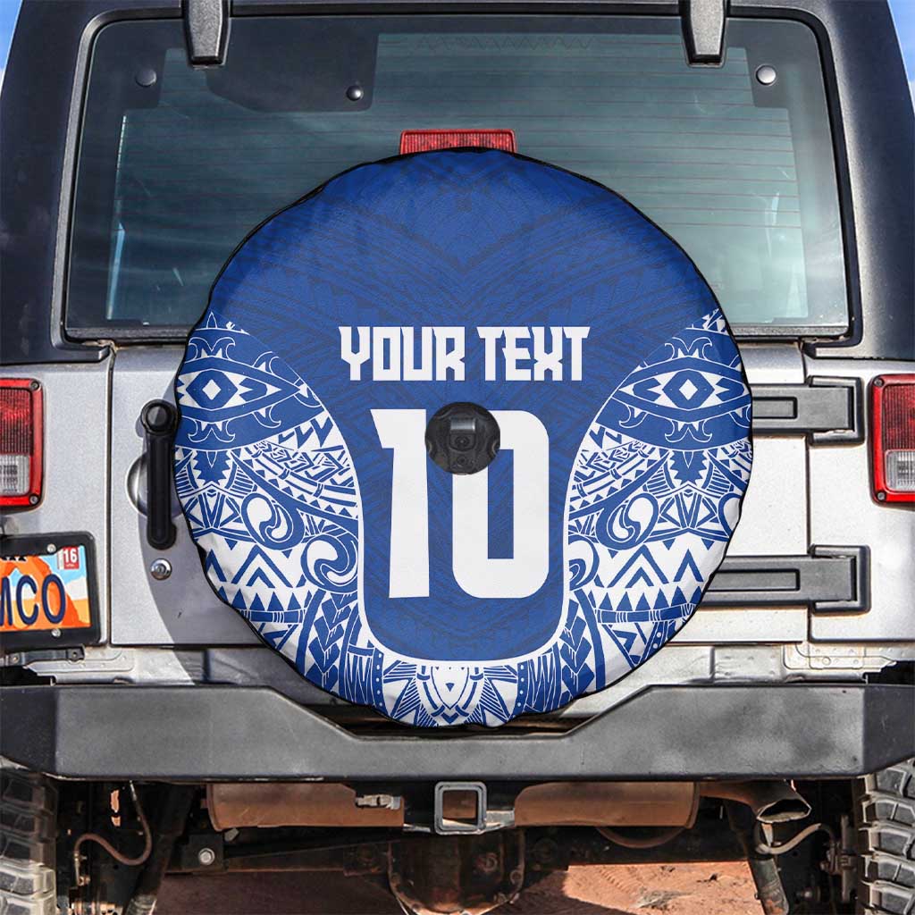 Custom Samoa Pacific Rugby 2024 Spare Tire Cover Polynesian Pacific Tribal Pattern LT03 Blue - Polynesian Pride