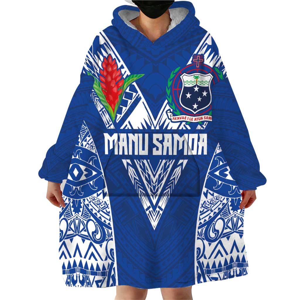 Custom Samoa Pacific Rugby 2024 Wearable Blanket Hoodie Polynesian Pacific Tribal Pattern LT03 - Polynesian Pride