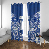 Custom Samoa Pacific Rugby 2024 Window Curtain Polynesian Pacific Tribal Pattern LT03 With Grommets Blue - Polynesian Pride
