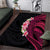 Hawaiian Tropical Plumeria Art Polynesian Tattoo Area Rug Black and Bright Pink Color