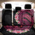 Hawaiian Tropical Plumeria Art Polynesian Tattoo Back Car Seat Cover Black and Bright Pink Color