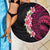 Hawaiian Tropical Plumeria Art Polynesian Tattoo Beach Blanket Black and Bright Pink Color