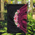 Hawaiian Tropical Plumeria Art Polynesian Tattoo Garden Flag Black and Bright Pink Color