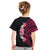 Hawaiian Tropical Plumeria Art Polynesian Tattoo Kid T Shirt Black and Bright Pink Color