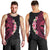 Hawaiian Tropical Plumeria Art Polynesian Tattoo Men Tank Top Black and Bright Pink Color