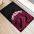 Hawaiian Tropical Plumeria Art Polynesian Tattoo Rubber Doormat Black and Bright Pink Color