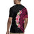 Hawaiian Tropical Plumeria Art Polynesian Tattoo Rugby Jersey Black and Bright Pink Color