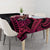 Hawaiian Tropical Plumeria Art Polynesian Tattoo Tablecloth Black and Bright Pink Color