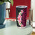 Hawaiian Tropical Plumeria Art Polynesian Tattoo Tumbler Cup Black and Bright Pink Color