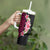 Hawaiian Tropical Plumeria Art Polynesian Tattoo Tumbler With Handle Black and Bright Pink Color