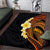 Hawaiian Tropical Plumeria Art Polynesian Tattoo Area Rug Black and Autumn Color Theme