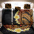 Hawaiian Tropical Plumeria Art Polynesian Tattoo Back Car Seat Cover Black and Autumn Color Theme