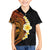 Hawaiian Tropical Plumeria Art Polynesian Tattoo Kid Hawaiian Shirt Black and Autumn Color Theme