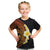 Hawaiian Tropical Plumeria Art Polynesian Tattoo Kid T Shirt Black and Autumn Color Theme