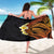 Hawaiian Tropical Plumeria Art Polynesian Tattoo Sarong Black and Autumn Color Theme