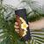 Hawaiian Tropical Plumeria Art Polynesian Tattoo Skinny Tumbler Black and Autumn Color Theme