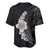 Hawaiian Tropical Plumeria Art Polynesian Tattoo Baseball Jersey Grayscale Color