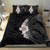 Hawaiian Tropical Plumeria Art Polynesian Tattoo Bedding Set Grayscale Color