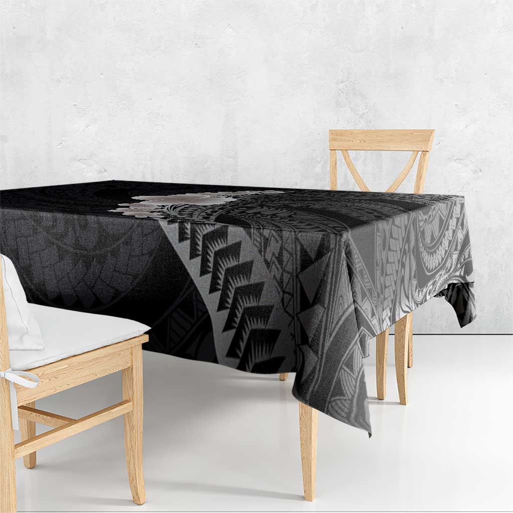 Hawaiian Tropical Plumeria Art Polynesian Tattoo Tablecloth Grayscale Color LT03 - Polynesian Pride