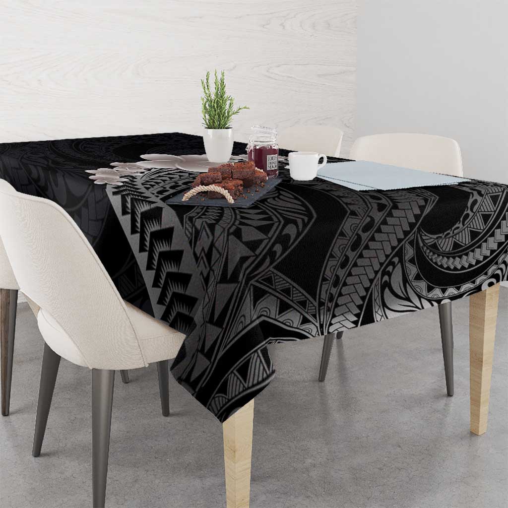 Hawaiian Tropical Plumeria Art Polynesian Tattoo Tablecloth Grayscale Color LT03 - Polynesian Pride