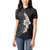 Hawaiian Tropical Plumeria Art Polynesian Tattoo Women Polo Shirt Grayscale Color