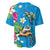 Hawaiian Tropical Flower and Honu Under Blue Water Baseball Jersey