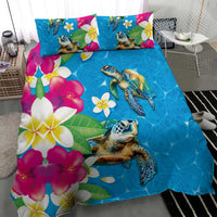 Hawaiian Tropical Flower and Honu Under Blue Water Bedding Set LT03 - Polynesian Pride
