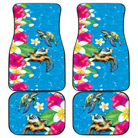 Hawaiian Tropical Flower and Honu Under Blue Water Car Mats LT03 - Polynesian Pride