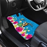 Hawaiian Tropical Flower and Honu Under Blue Water Car Mats LT03 - Polynesian Pride
