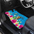 Hawaiian Tropical Flower and Honu Under Blue Water Car Mats