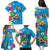 Hawaiian Tropical Flower and Honu Under Blue Water Family Matching Puletasi and Hawaiian Shirt