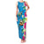 Hawaiian Tropical Flower and Honu Under Blue Water Family Matching Tank Maxi Dress and Hawaiian Shirt