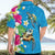 Hawaiian Tropical Flower and Honu Under Blue Water Hawaiian Shirt