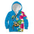 Hawaiian Tropical Flower and Honu Under Blue Water Kid Hoodie