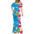 Hawaiian Tropical Flower and Honu Under Blue Water Mermaid Dress