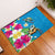 Hawaiian Tropical Flower and Honu Under Blue Water Rubber Doormat