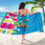 Hawaiian Tropical Flower and Honu Under Blue Water Sarong