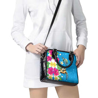 Hawaiian Tropical Flower and Honu Under Blue Water Shoulder Handbag LT03 - Polynesian Pride
