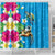 Hawaiian Tropical Flower and Honu Under Blue Water Shower Curtain