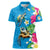 Hawaiian Tropical Flower and Honu Under Blue Water Women Polo Shirt