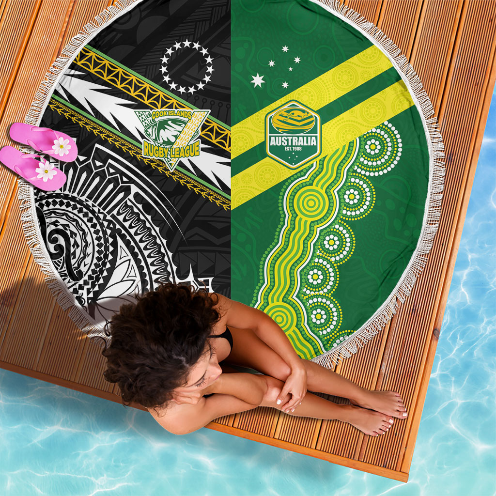 Rugby Cook Islands and Australia Beach Blanket Tatau Tribal with Aboriginal Chevron Sport Style LT03 - Polynesian Pride