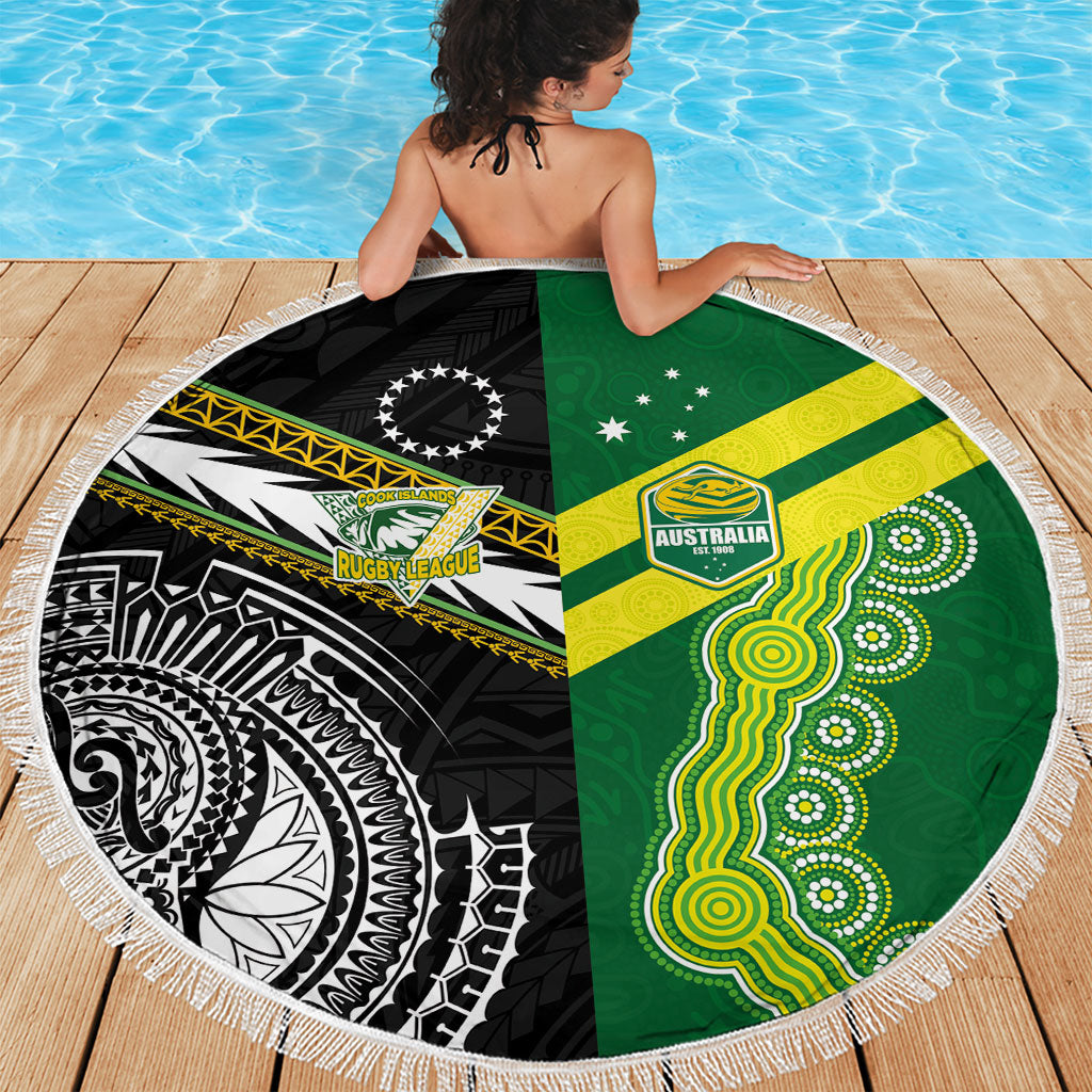 Rugby Cook Islands and Australia Beach Blanket Tatau Tribal with Aboriginal Chevron Sport Style LT03 - Polynesian Pride
