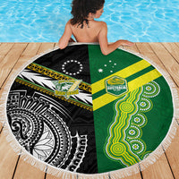 Rugby Cook Islands and Australia Beach Blanket Tatau Tribal with Aboriginal Chevron Sport Style LT03 - Polynesian Pride